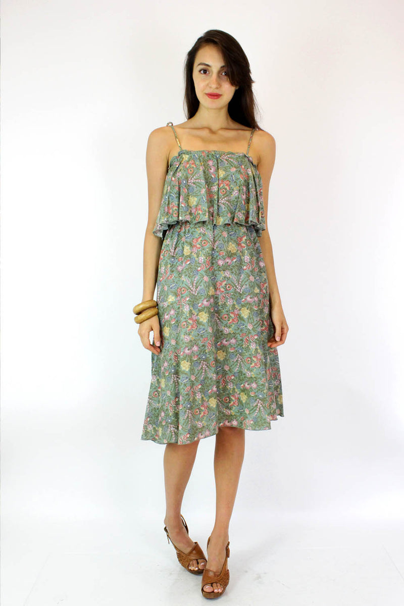 Mint Floral Prairie Dress S