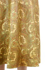 Paisley Leather Midi Skirt S/M