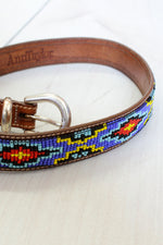 Beaded Leather Belt