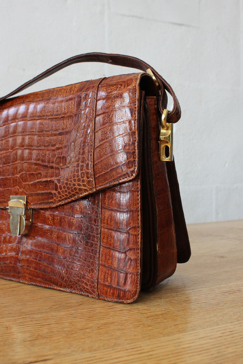 Mahogany Alligator Purse