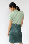 Forest Green Leather Skirt S