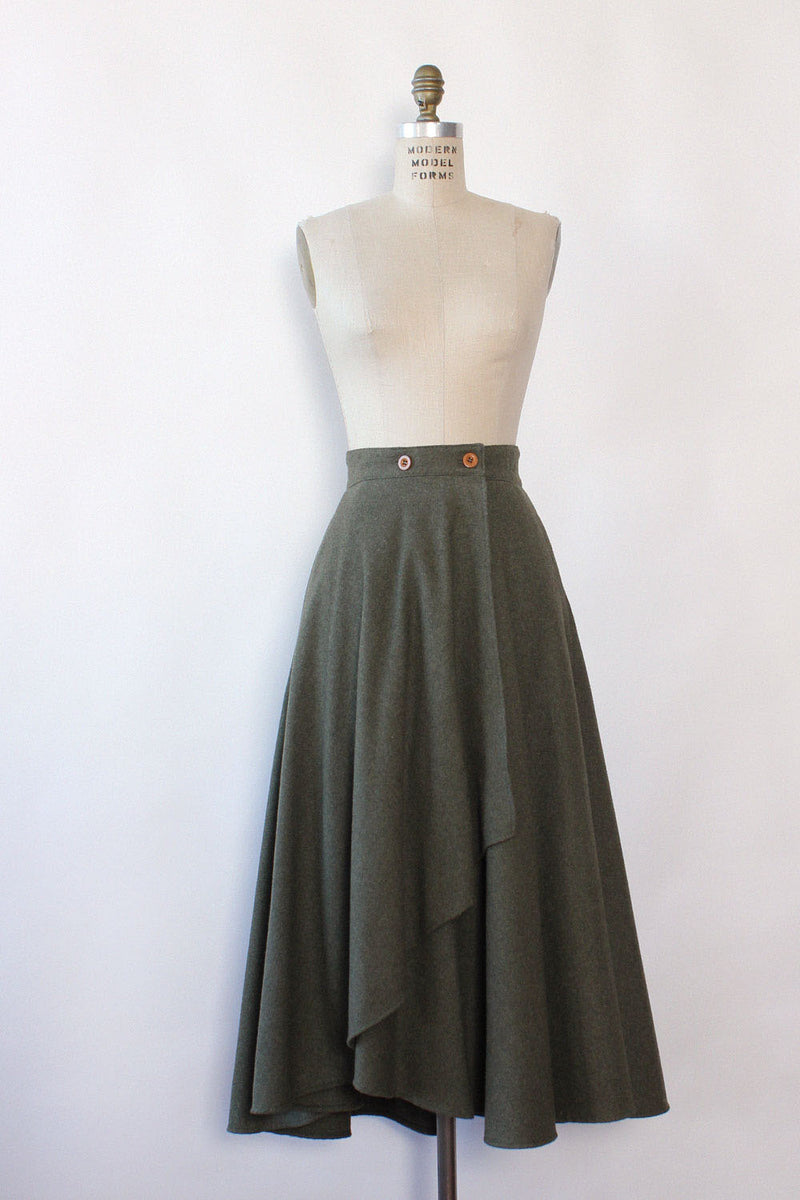 Bravo Army Green Flare Skirt M/L
