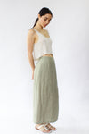 Sage Linen Skirt S