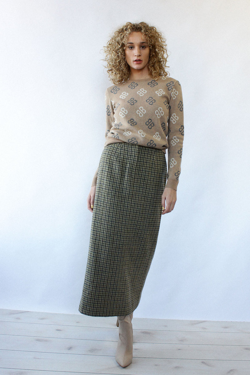 Ralph Lauren Olive Plaid Skirt S/M