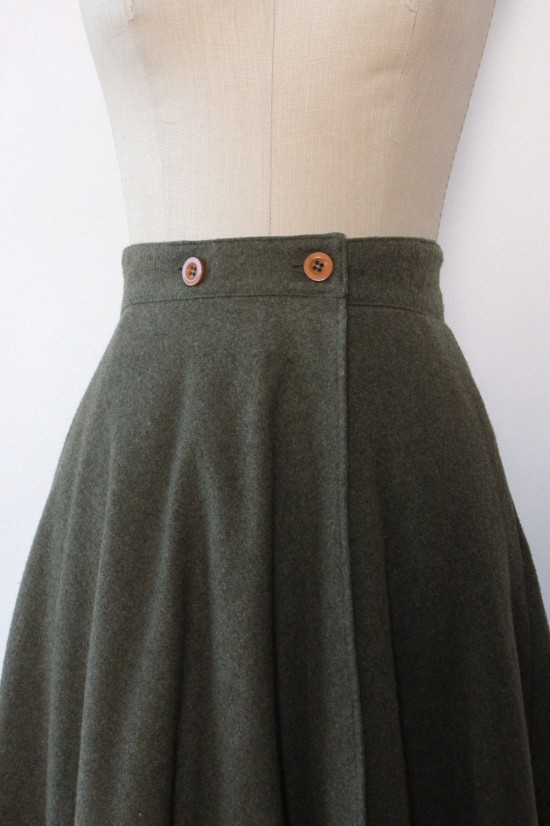 Bravo Army Green Flare Skirt M/L