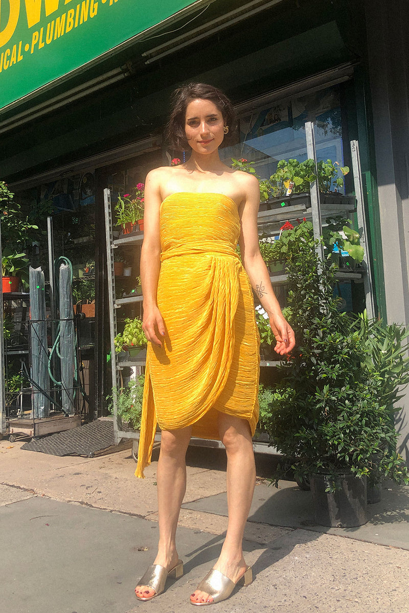 McFadden Marigold Pleat Dress S