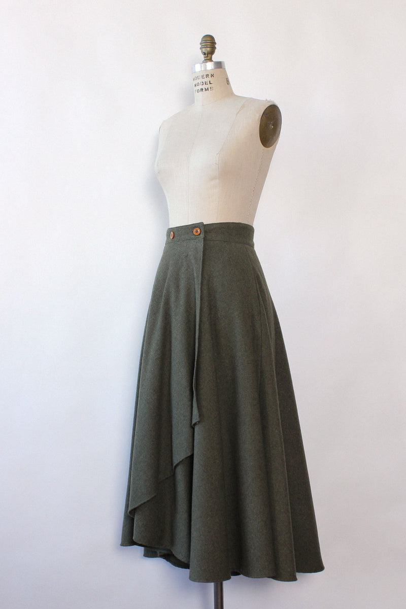 Bravo Army Green Flare Skirt M/L