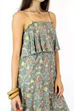 Mint Floral Prairie Dress S