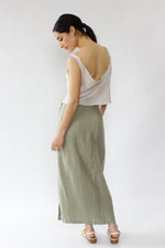 Sage Linen Skirt S