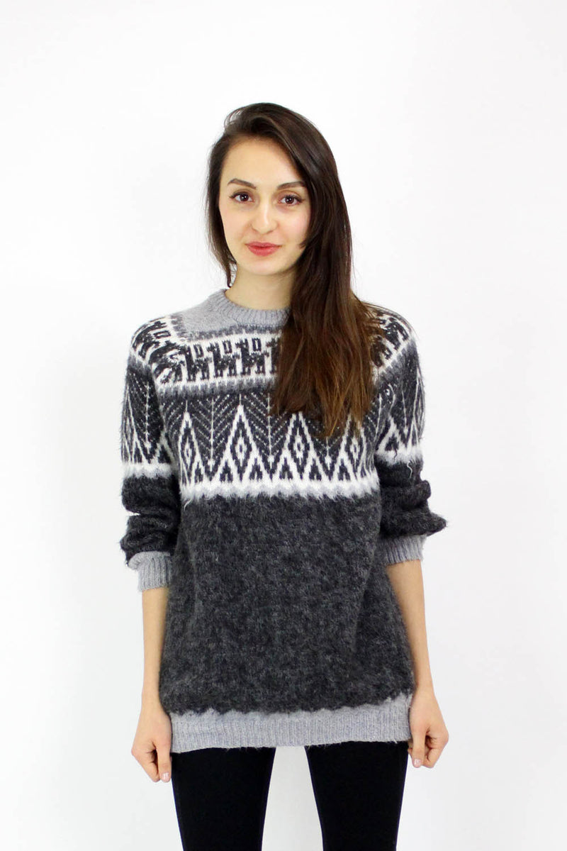 Monochrome Alpaca Pullover Sweater S/M