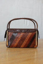 Gail Snakeskin Brass Frame Bag