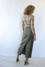 Ralph Lauren Olive Plaid Skirt S/M