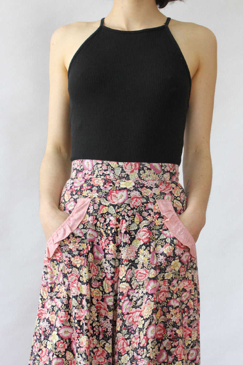 Ruffled Cotton Prairie Skirt XS