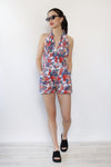 Rosy Halter Denim Romper M