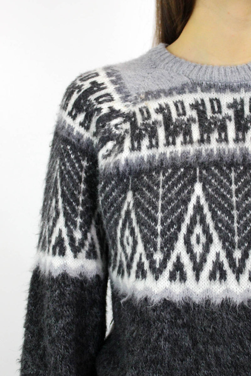 Monochrome Alpaca Pullover Sweater S/M