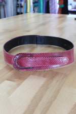 Berry Snakeskin Cinch Belt