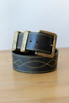 Chunky Brass Topstitch Belt XS-M