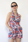 Rosy Halter Denim Romper M