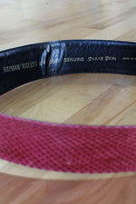 Berry Snakeskin Cinch Belt