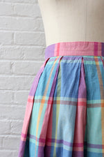 Soft Pastel Plaid Skirt XS