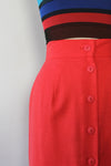 Canary Red Buttonback Skirt XS