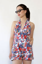 Rosy Halter Denim Romper M