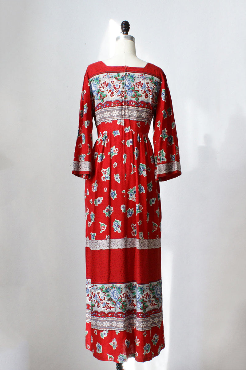 Cardinal Boho Floral Dress M/L