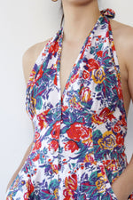 Rosy Halter Denim Romper M