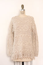 Oatmeal Fringe Tunic Sweater XS/S