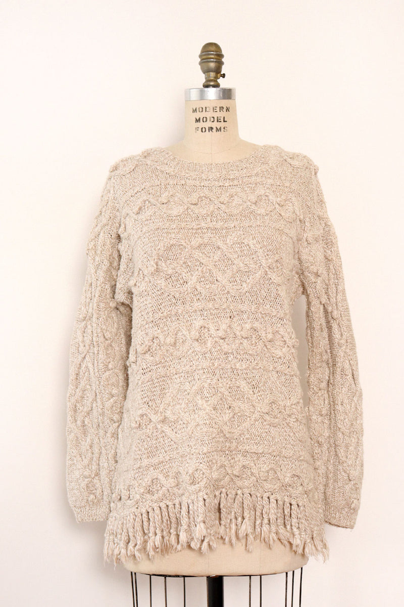 Oatmeal Fringe Tunic Sweater XS/S
