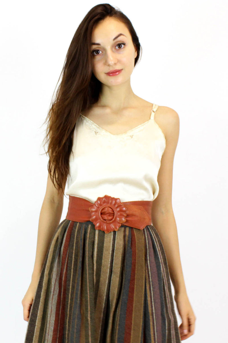 rust flower buckle belt