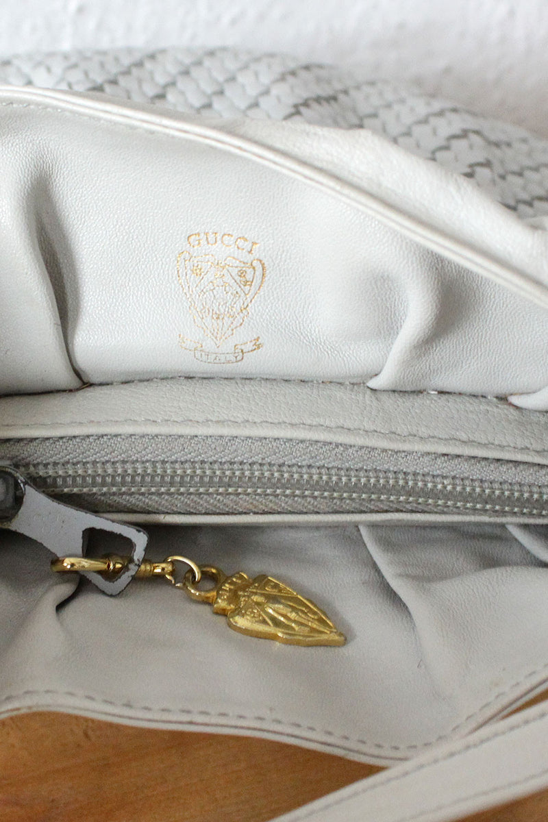 Gucci Woven Gathered Crossbody Bag