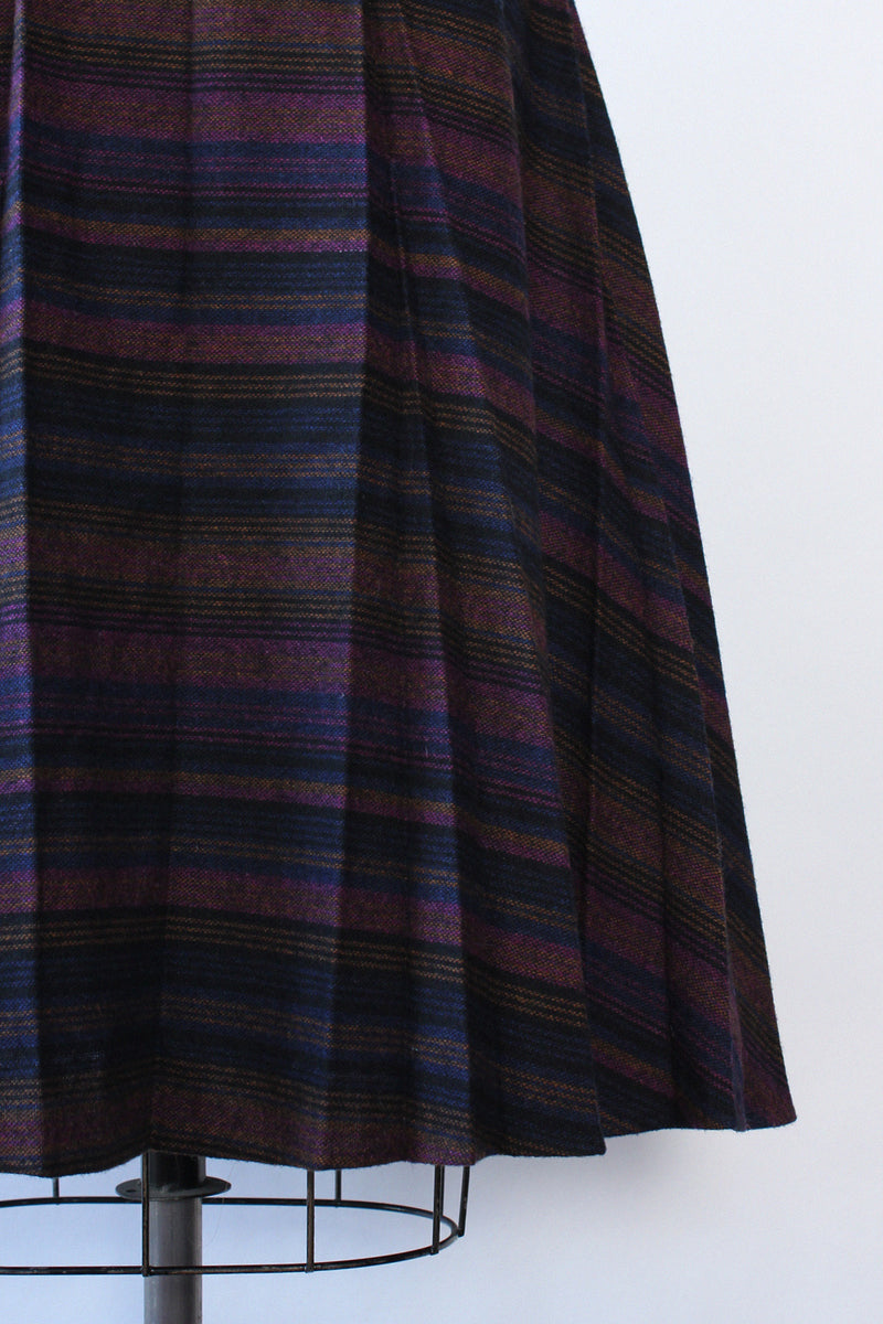 Kayo Striped Pleat Skirt M