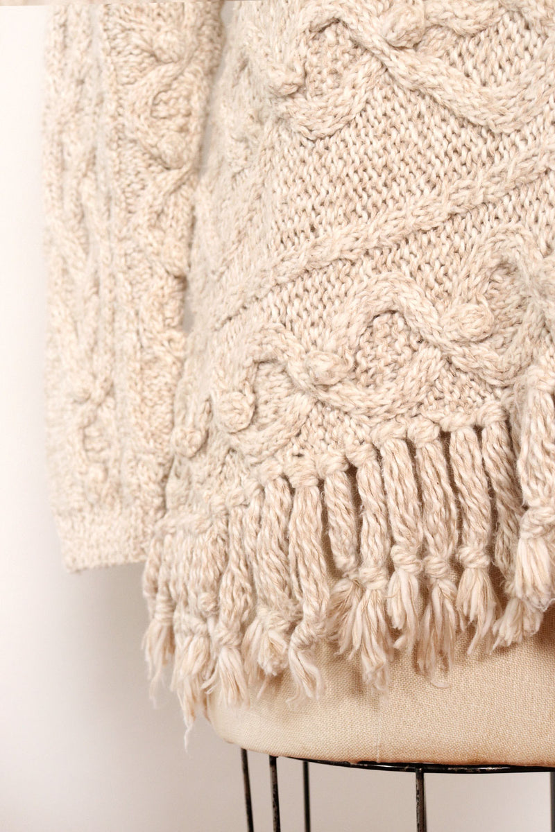 Oatmeal Fringe Tunic Sweater XS/S