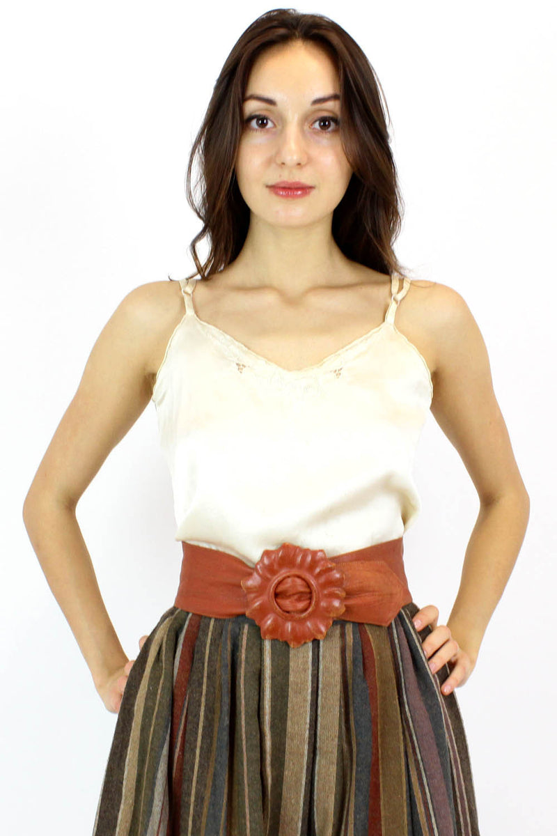 rust flower buckle belt