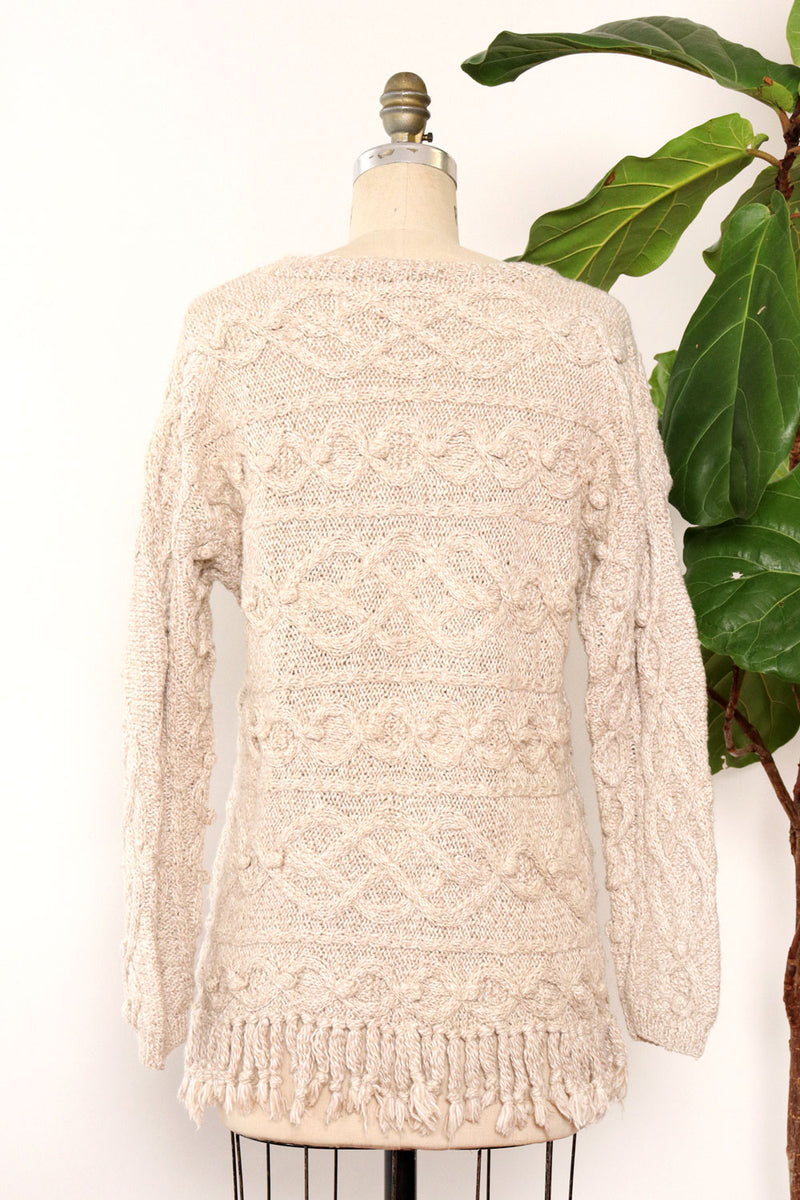 Oatmeal Fringe Tunic Sweater XS/S