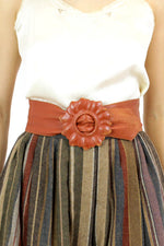 rust flower buckle belt