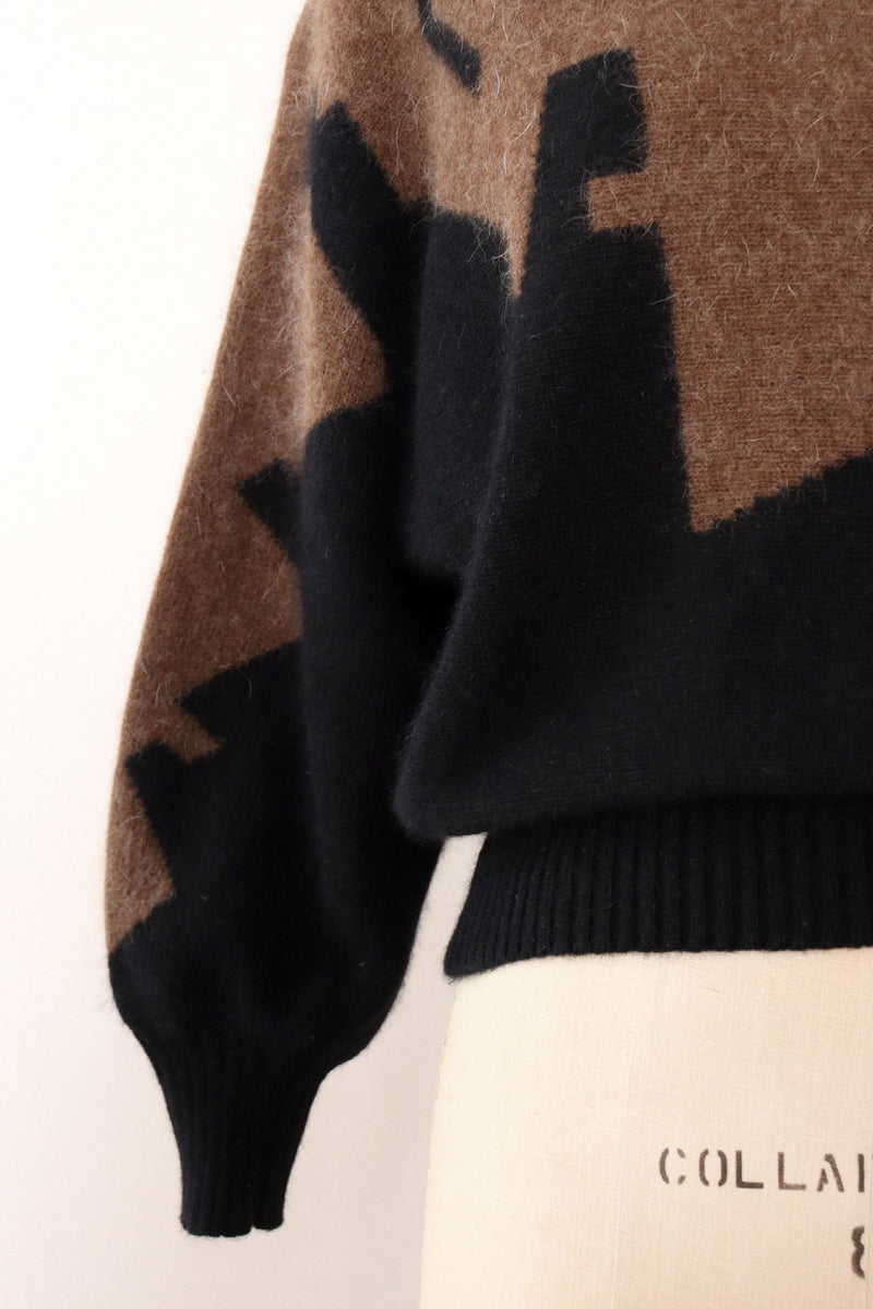 Angora Abstract Step Sweater M/L