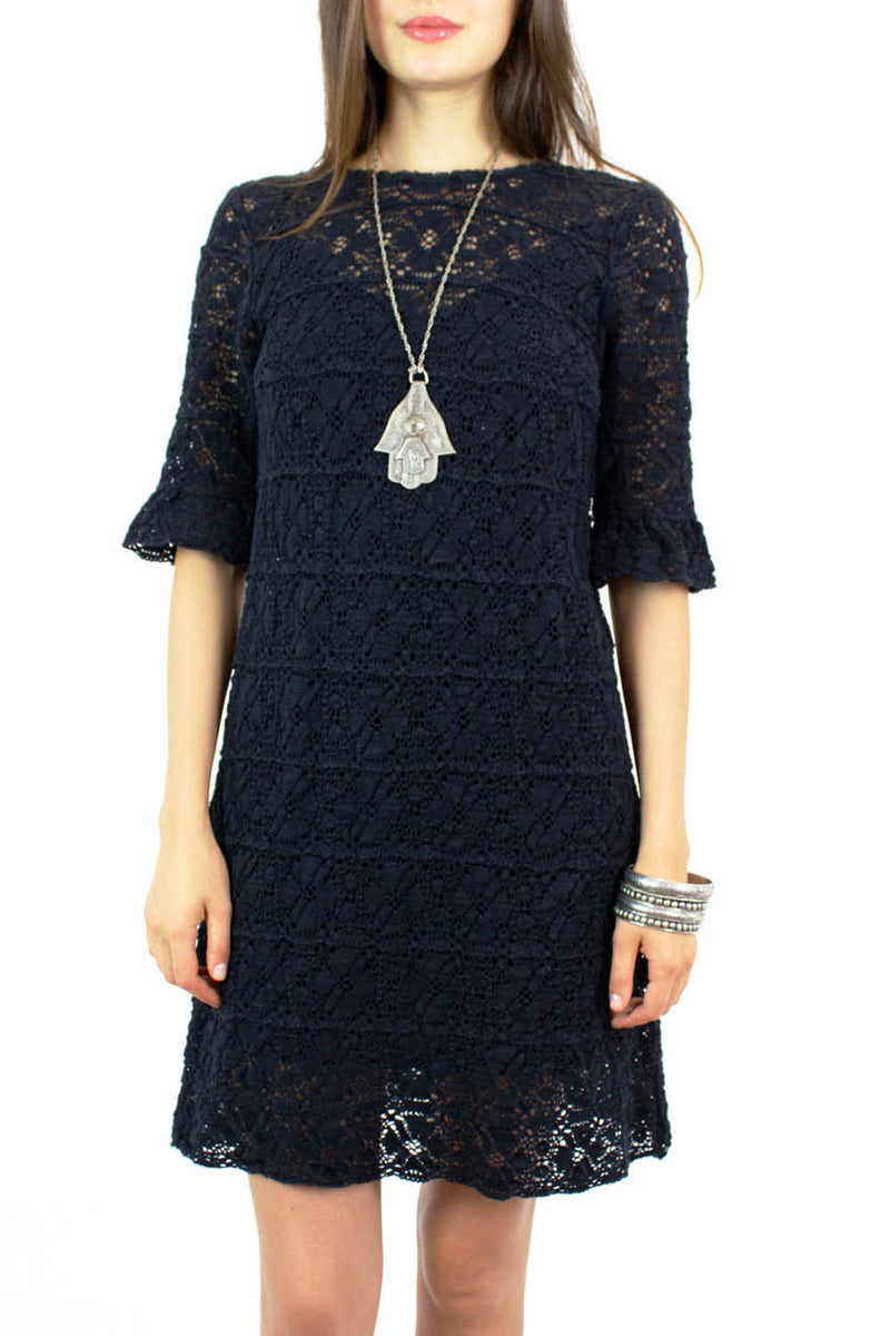 Brussels crochet floral lace dress S/M