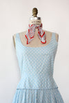 Lanz Sky Blue Dot Dress S/M