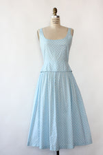 Lanz Sky Blue Dot Dress S/M