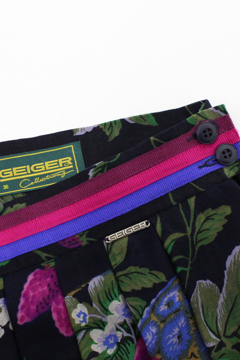 Vintage Geiger Fruit Print Midi Skirt S