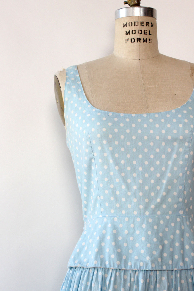 Lanz Sky Blue Dot Dress S/M