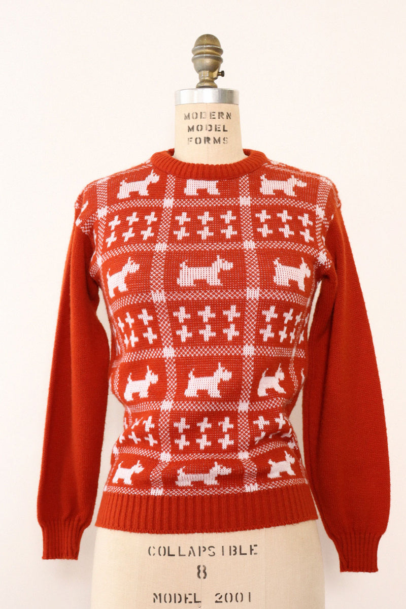 Rust Scottie Sweater M