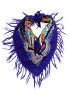 cobalt fringe babushka shawl