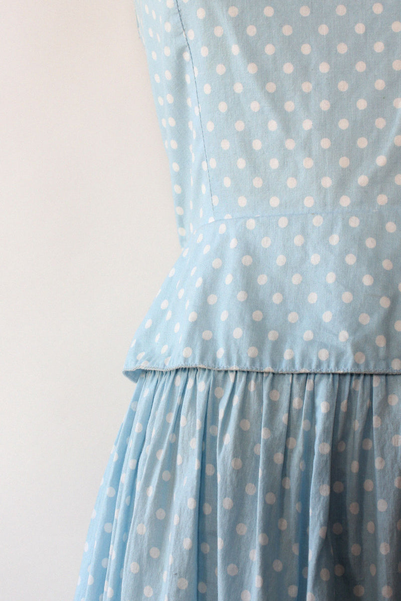 Lanz Sky Blue Dot Dress S/M
