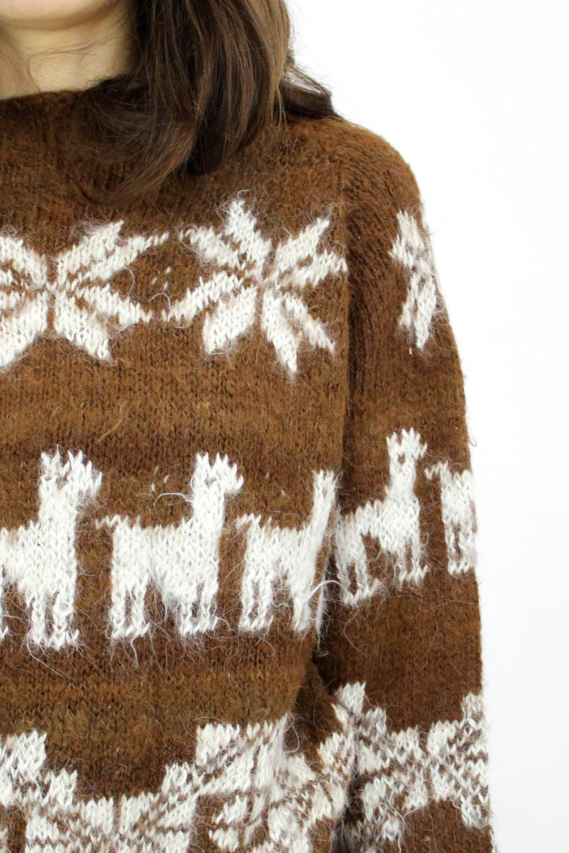 vintage llama sweater