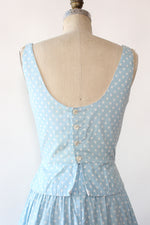 Lanz Sky Blue Dot Dress S/M