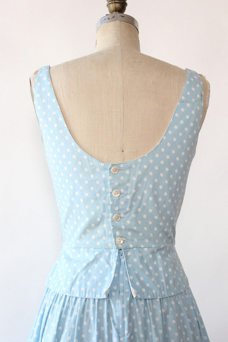 Lanz Sky Blue Dot Dress S/M
