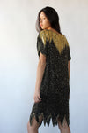 Golden Butterfly Sequin Silk Dress XS/S